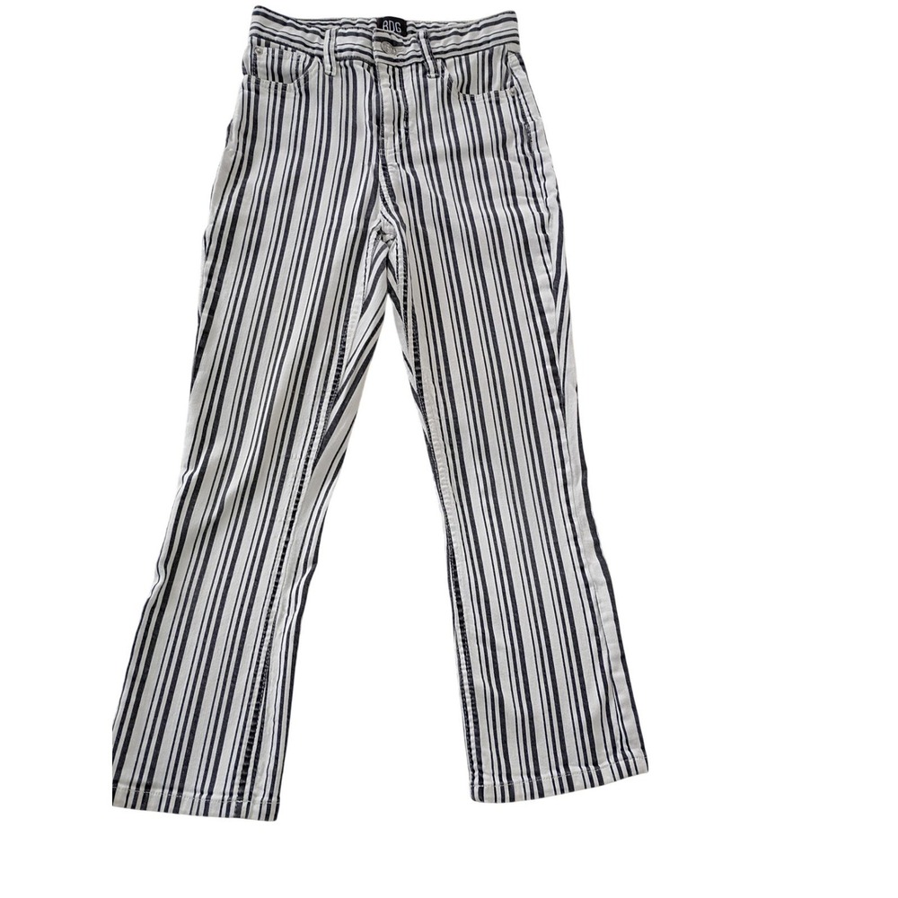 Urban Outfitters BDG Coastal Striped High Rise Straight Cropped Jeans 24